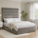 Mink Velvet Double Ottoman Bed with Tall Cushioned Headboard - Kendall