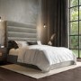 Mink Velvet Double Ottoman Bed with Cushioned Headboard - Kendall