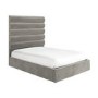 Mink Velvet Double Ottoman Bed with Cushioned Headboard - Kendall
