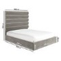 Mink Brown Velvet King Size Ottoman Bed with Cushioned Headboard - Kendall