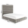 Mink Velvet King Size Ottoman Bed with Tall Cushioned Headboard - Kendall