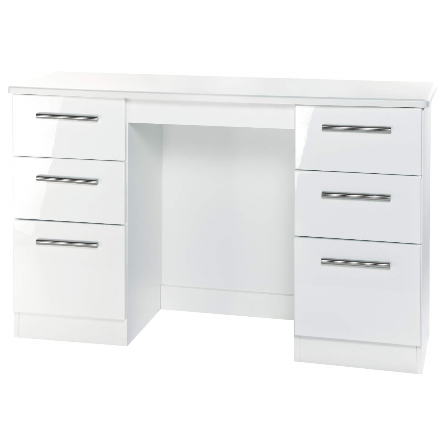 Knightsbridge High Gloss Large Dressing Table in White Furniture123
