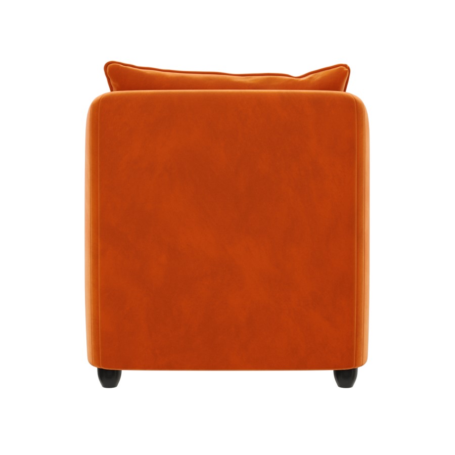 Orange Velvet Armchair - Kenko