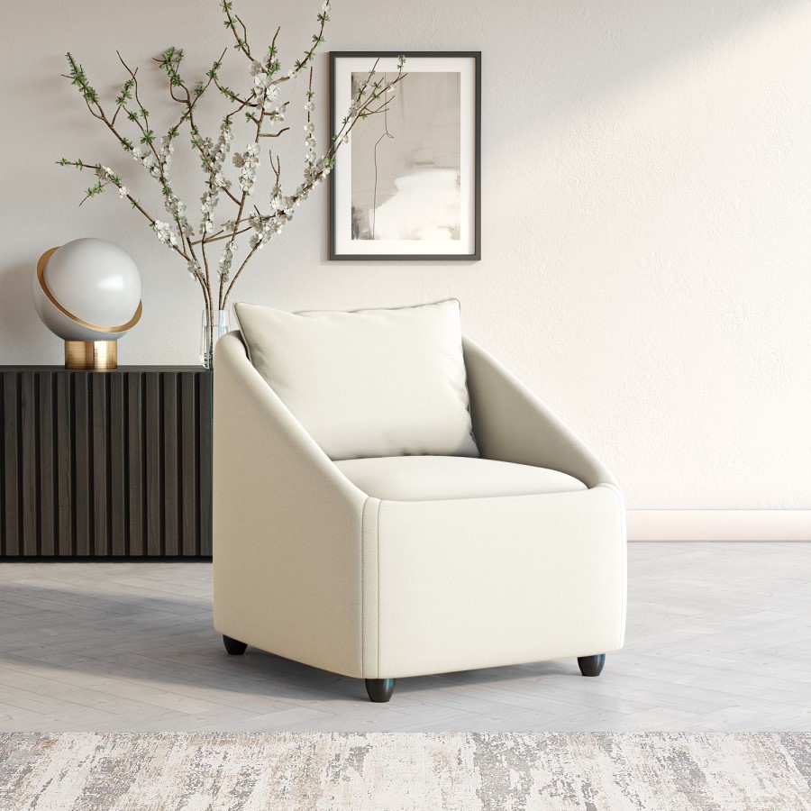 Cream Fabric Armchair - Kenko