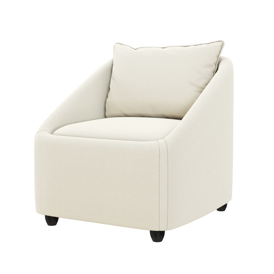 Cream Fabric Armchair - Kenko
