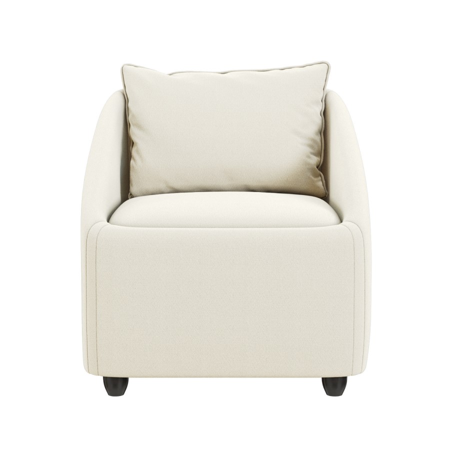 Cream Fabric Armchair - Kenko
