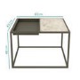 Square Grey Tray Coffee Table with White Marble Top - Modern