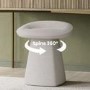 Off-white Textured Fabric Swivel Stool - Koda