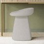 Off-white Textured Fabric Swivel Stool - Koda