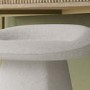 Off-white Textured Fabric Swivel Stool - Koda