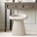KOA002 Cream Patterned Fabric Swivel Dressing Table Stool - Koda