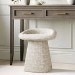 Cream Patterned Fabric Swivel Stool - Koda