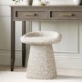 Cream Patterned Fabric Swivel Stool - Koda