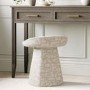 Cream Patterned Fabric Swivel Stool - Koda