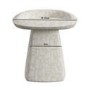 Cream Patterned Fabric Swivel Stool - Koda