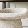 Cream Patterned Fabric Swivel Stool - Koda