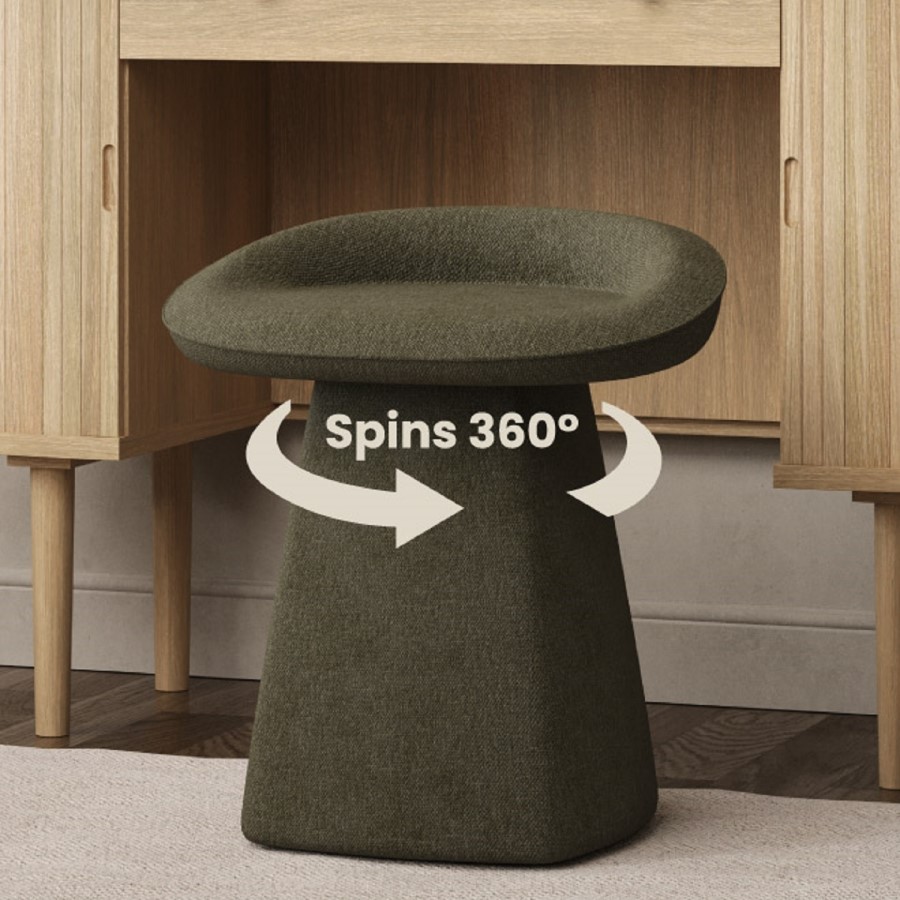 Green Chenille Swivel Stool - Koda