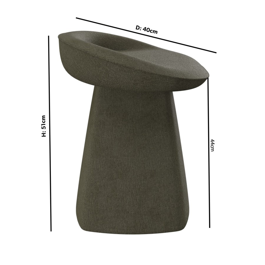 Green Chenille Swivel Stool - Koda