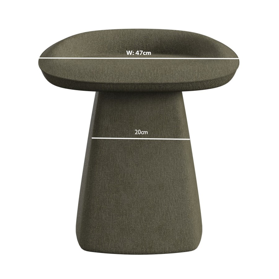 Green Chenille Swivel Stool - Koda