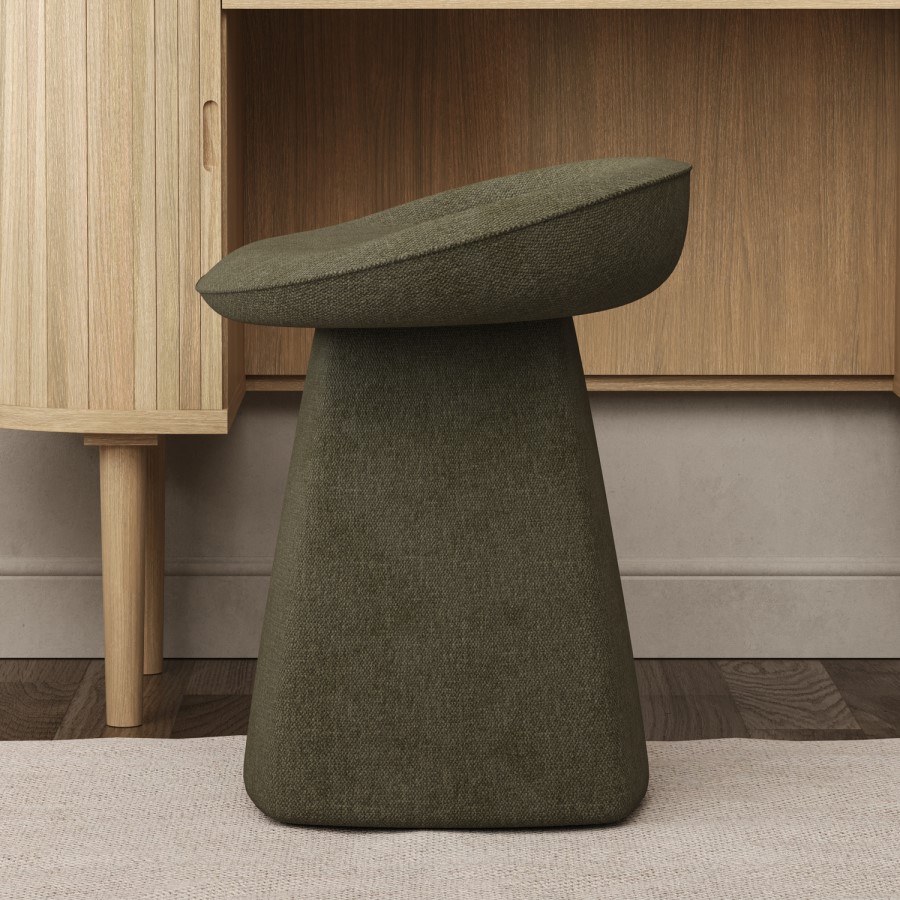 Green Chenille Swivel Stool - Koda