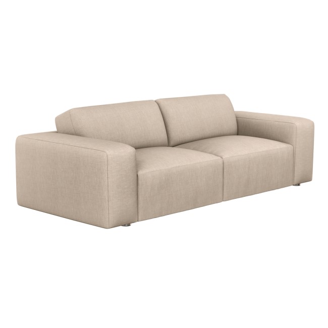 Beige 3 Seater Sofa in Woven Fabric - Kolt