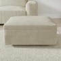 Large Beige Fabric Footstool with Storage - Kolt