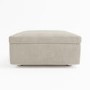 Large Beige Fabric Footstool with Storage - Kolt