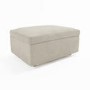 Large Beige Fabric Footstool with Storage - Kolt