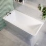 Freestanding Single Ended Left Hand Corner Shower Bath with Black Bath Screen with Towel Rail  1500 x 740mm - Kona