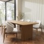ALMOST PERFECT - Beige Upholstered Curved Dining Chair With Solid Rustic Oak Exposed Back - Kori