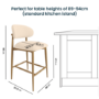 ALMOST PERFECT - Cream Curved Limewashed Oak exposed back Kitchen stool - Kori