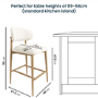 ALMOST PERFECT - Cream Upholstered Curved Kitchen Stool with Limewash Solid Oak Exposed Back - Kori