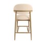 ALMOST PERFECT - Cream Upholstered Curved Kitchen Stool with Limewash Solid Oak Exposed Back - Kori