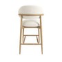 ALMOST PERFECT - Cream Upholstered Curved Kitchen Stool with Limewash Solid Oak Exposed Back - Kori