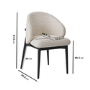 Cream and Black Upholstered Curved Dining Chair with Wooden Exposed Back - Kori