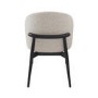 Cream and Black Upholstered Curved Dining Chair with Wooden Exposed Back - Kori