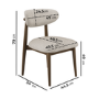 Walnut and Beige Upholstered Curved Dining Chair with Open Back - Kori