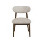 Walnut and Beige Upholstered Curved Dining Chair with Open Back - Kori