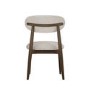 Walnut and Beige Upholstered Curved Dining Chair with Open Back - Kori