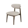 Walnut and Beige Upholstered Curved Dining Chair with Open Back - Kori