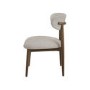Walnut and Beige Upholstered Curved Dining Chair with Open Back - Kori