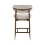 Walnut and Beige Upholstered Curved Kitchen Stool with Open Back - Kori