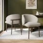 Walnut and Beige Upholstered Curved Dining Chair with Exposed Back - Kori