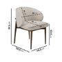 Set of 6 Walnut and Beige Upholstered Curved Dining Chairs with Exposed Back - Kori