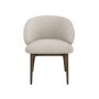 Set of 6 Walnut and Beige Upholstered Curved Dining Chairs with Exposed Back - Kori