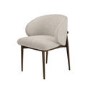 Set of 6 Walnut and Beige Upholstered Curved Dining Chairs with Exposed Back - Kori