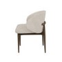 Set of 6 Walnut and Beige Upholstered Curved Dining Chairs with Exposed Back - Kori