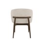 Set of 6 Walnut and Beige Upholstered Curved Dining Chairs with Exposed Back - Kori