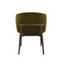 Walnut and Olive Green Upholstered Curved Dining Chair with Exposed Back - Kori