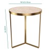 Gold Side Table with Pink Patterned Top - Kourtney